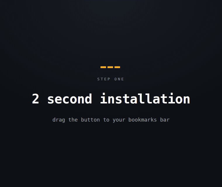 Installing the bookmarklet, capturing two elements on a page, handing the prompt to Claude Code, and the fixes landing on the page
